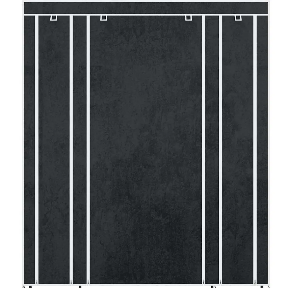 vidaXL Kledingkast met vakken en stangen 45x150x176 cm stof zwart