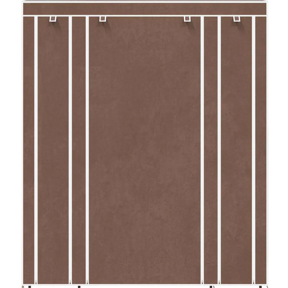 vidaXL Kledingkast met vakken en stangen 45x150x176 cm stof bruin
