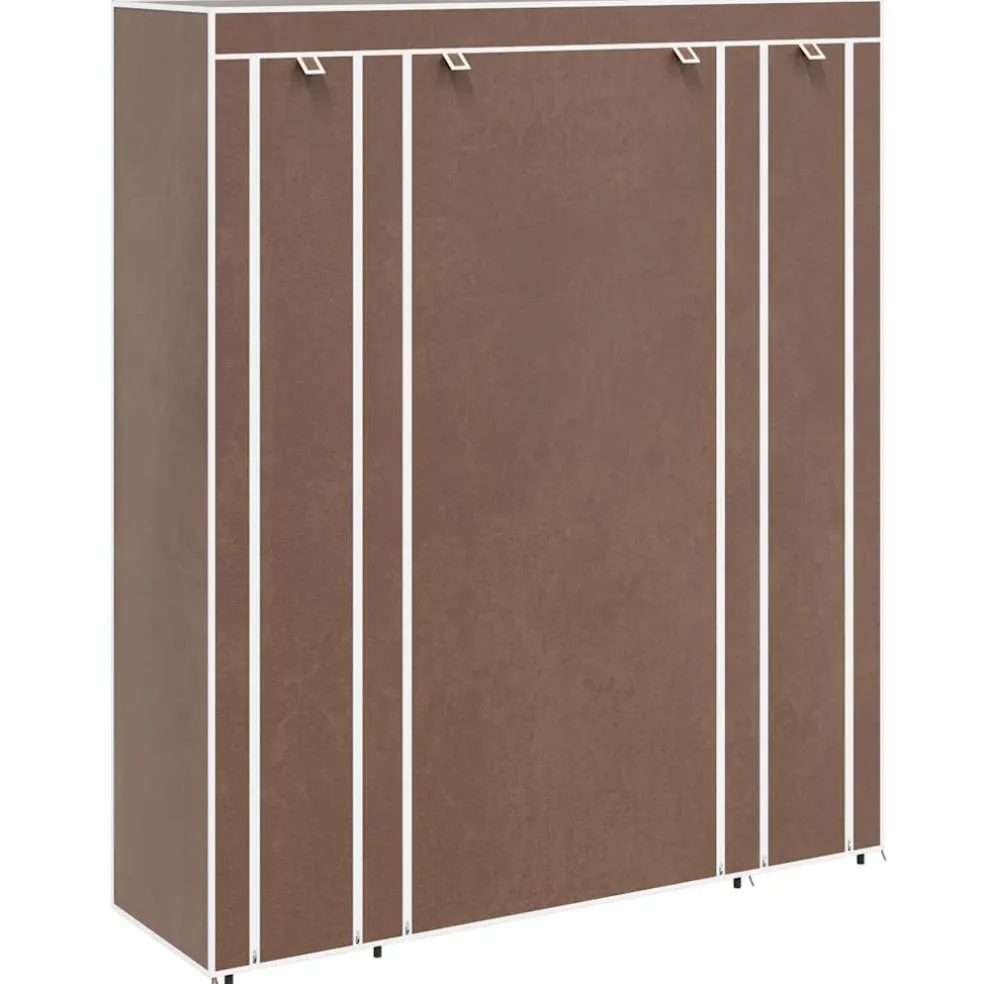 vidaXL Kledingkast met vakken en stangen 45x150x176 cm stof bruin