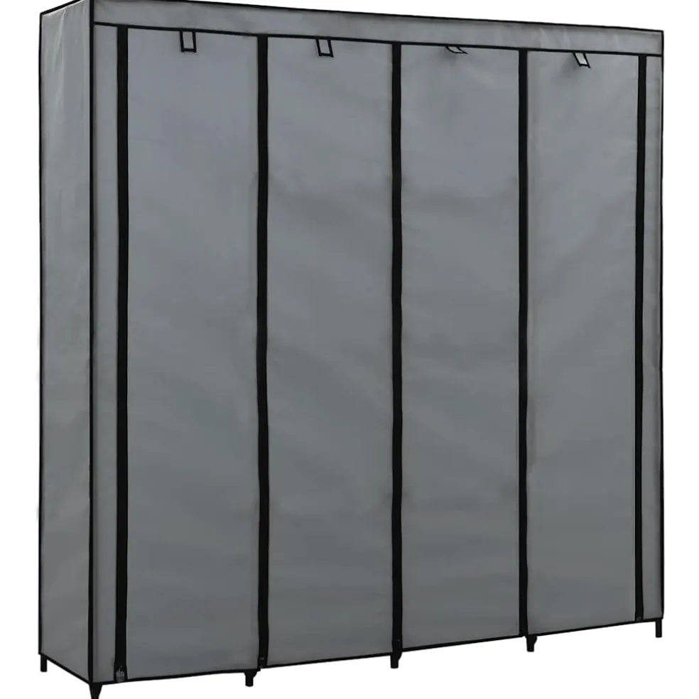 vidaXL Kledingkast met 4 vakken 175x45x170 cm grijs