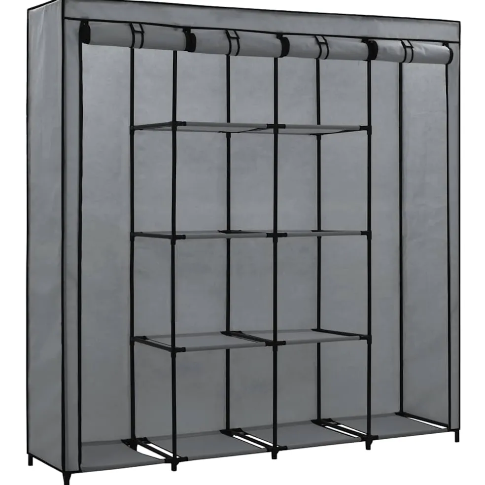 vidaXL Kledingkast met 4 vakken 175x45x170 cm grijs