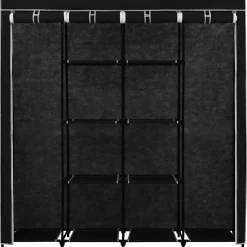 vidaXL Kledingkast met 4 vakken 175x45x170 cm zwart