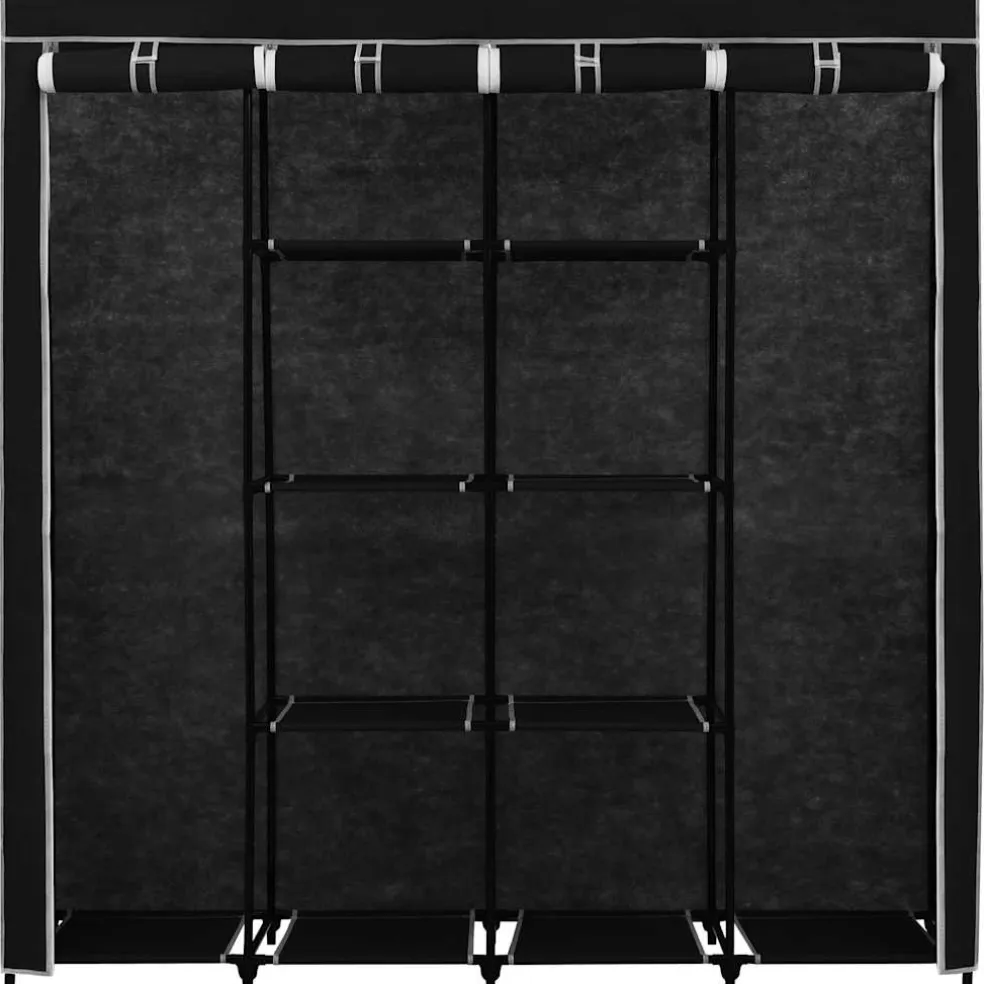 vidaXL Kledingkast met 4 vakken 175x45x170 cm zwart