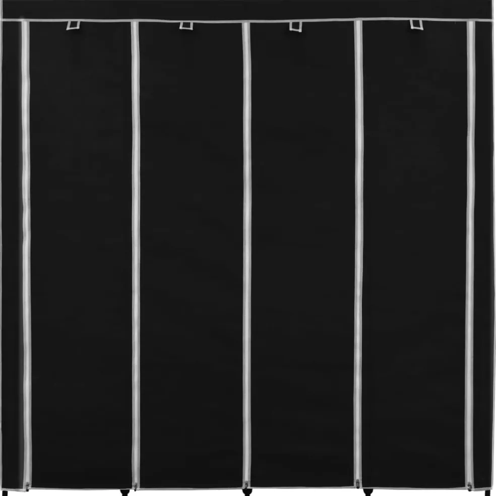 vidaXL Kledingkast met 4 vakken 175x45x170 cm zwart