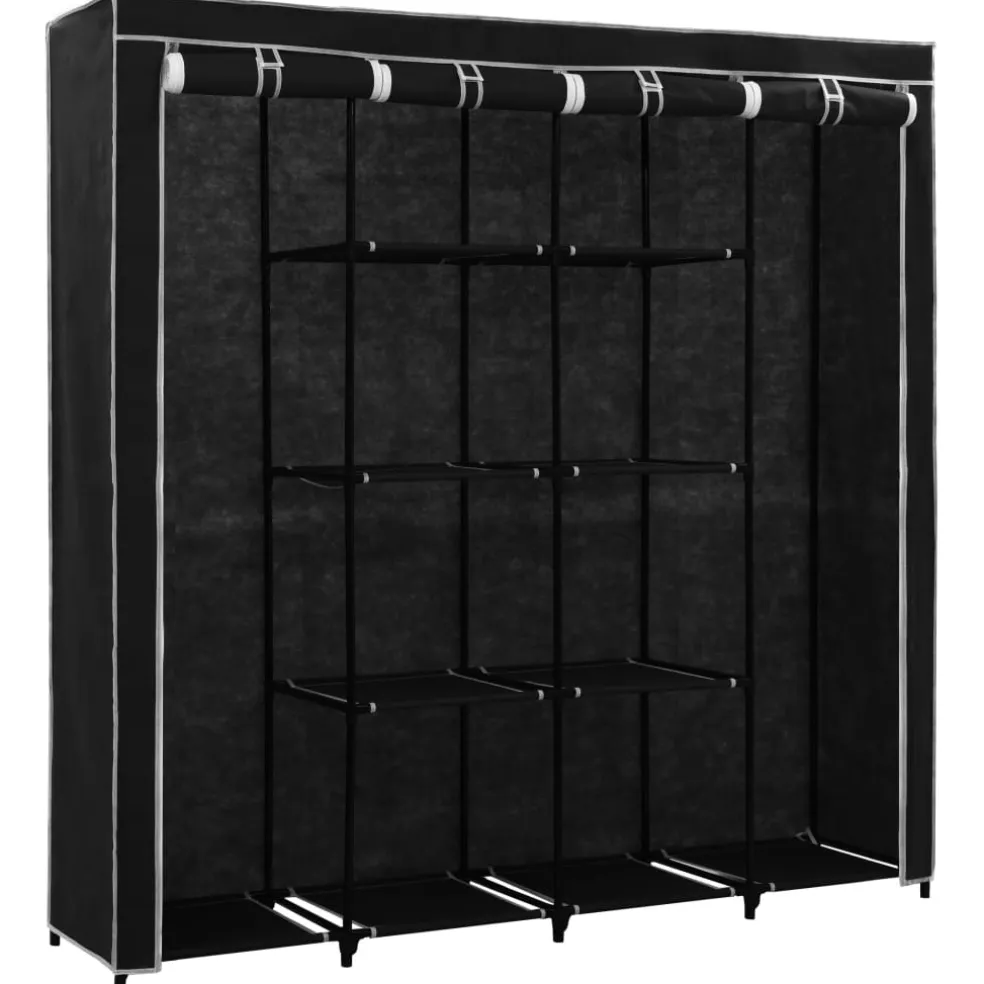 vidaXL Kledingkast met 4 vakken 175x45x170 cm zwart