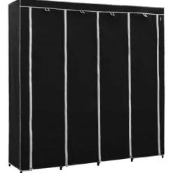 vidaXL Kledingkast met 4 vakken 175x45x170 cm zwart