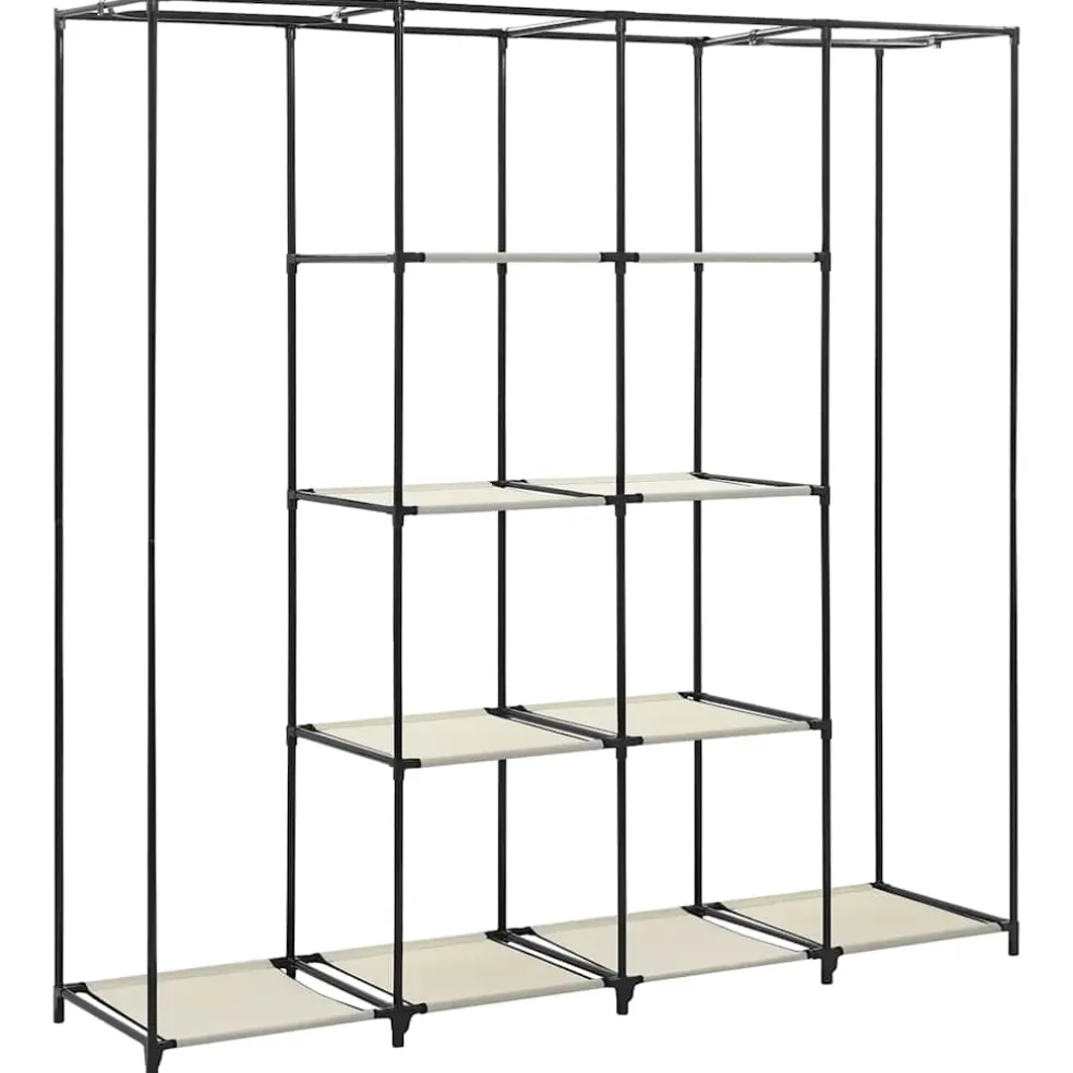 vidaXL Kledingkast met 4 vakken 175x45x170 cm crème