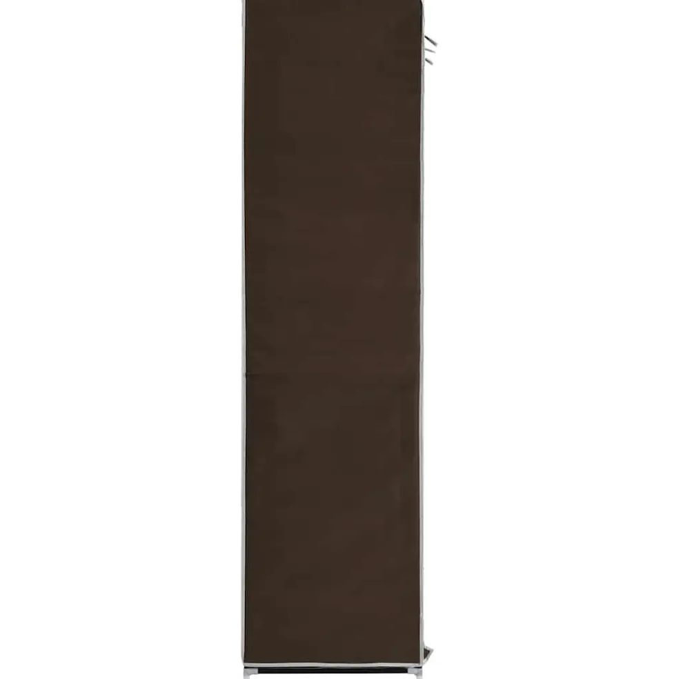 vidaXL Kledingkast met vakken en stangen 150x45x175 cm stof bruin