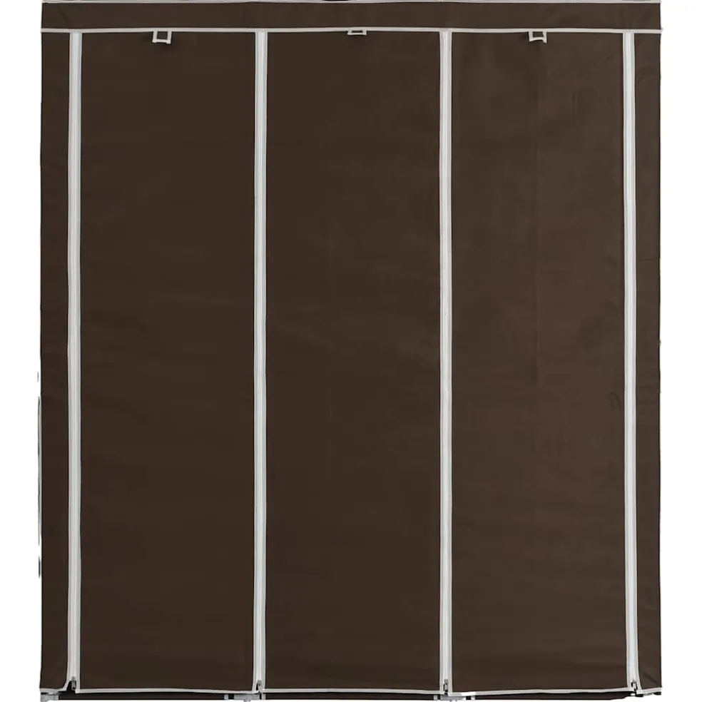 vidaXL Kledingkast met vakken en stangen 150x45x175 cm stof bruin
