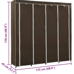 vidaXL Kledingkast met 4 vakken 175x45x170 cm bruin
