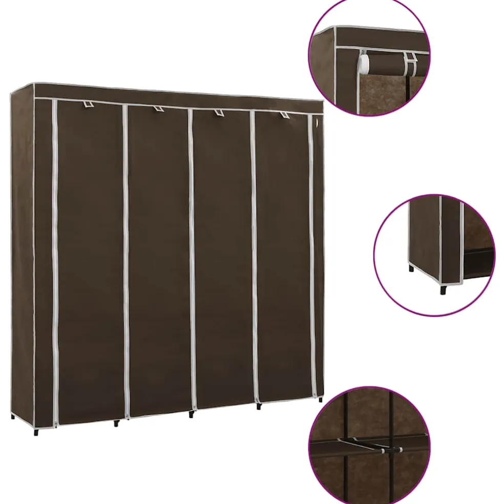 vidaXL Kledingkast met 4 vakken 175x45x170 cm bruin