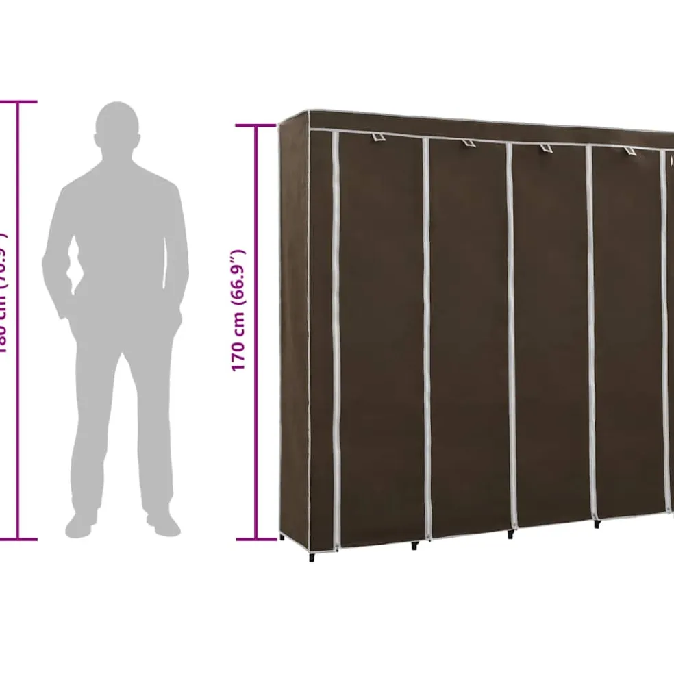 vidaXL Kledingkast met 4 vakken 175x45x170 cm bruin