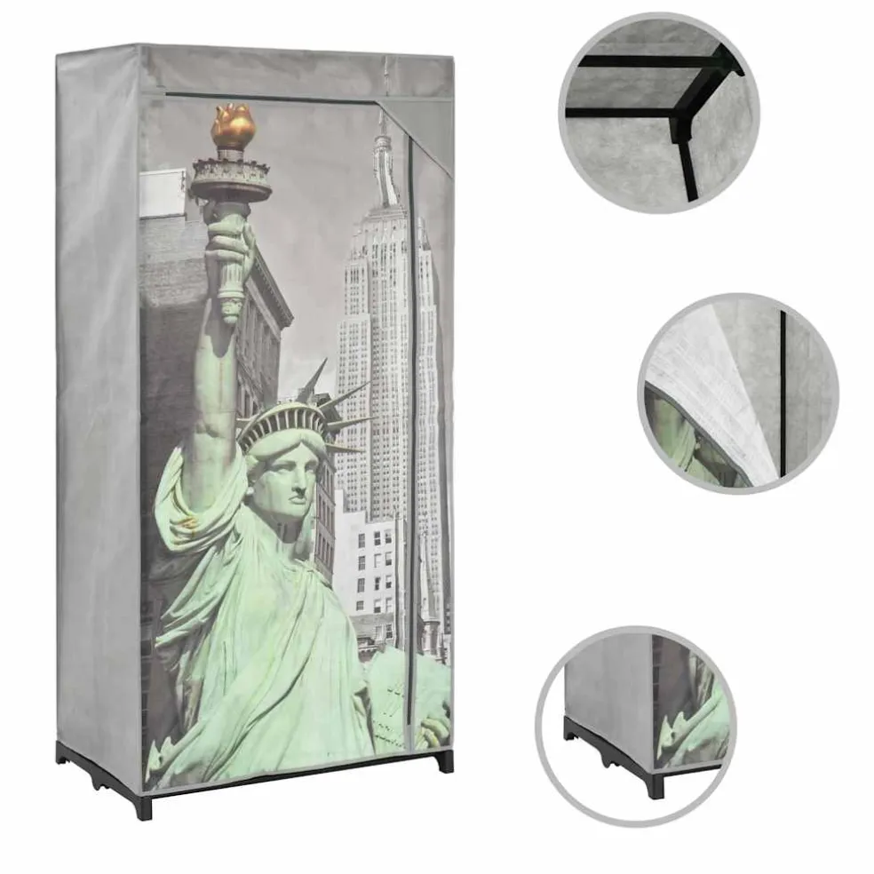 vidaXL Kledingkast New York 75x45x160 cm stof