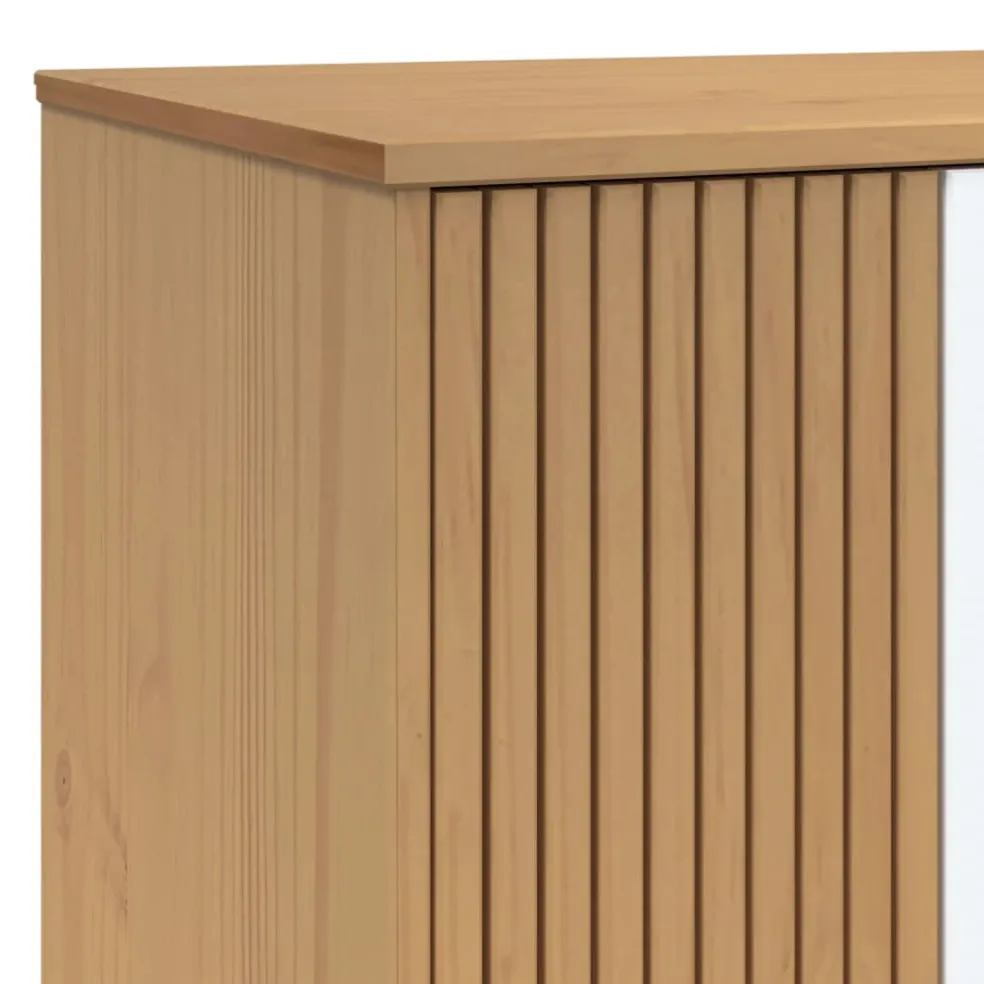 vidaXL Kledingkast OLDEN 76,5x53x172 cm grenenhout wit en bruin