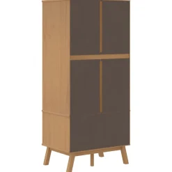 vidaXL Kledingkast OLDEN 76,5x53x172 cm grenenhout wit en bruin
