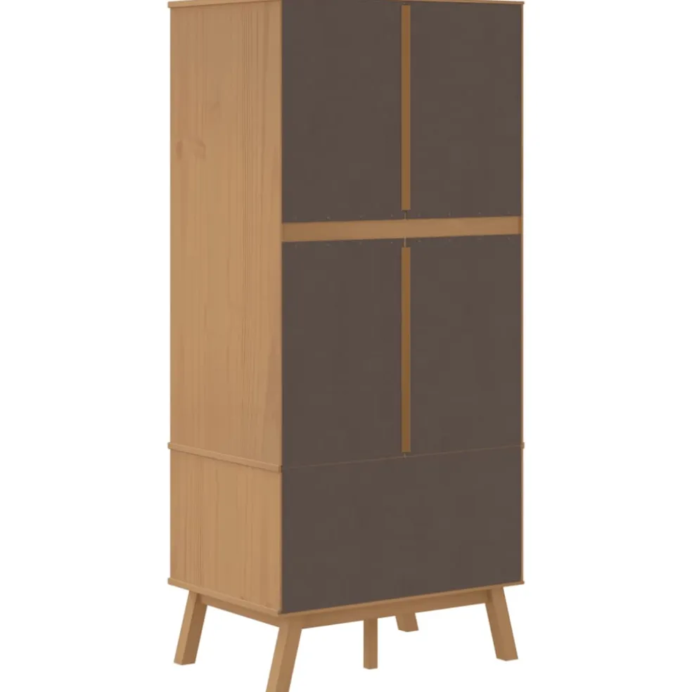 vidaXL Kledingkast OLDEN 76,5x53x172 cm grenenhout wit en bruin