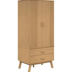 vidaXL Kledingkast OLDEN 76,5x53x172 cm massief grenenhout bruin