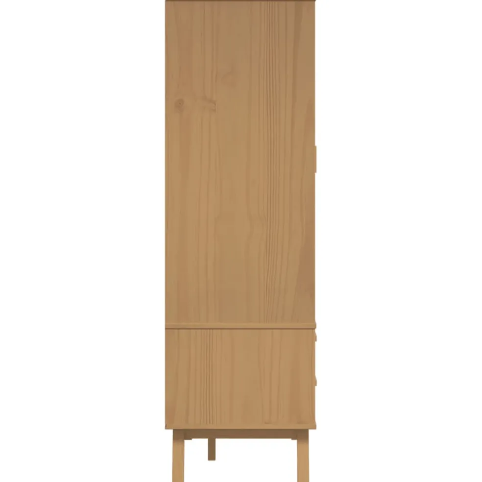 vidaXL Kledingkast OLDEN 76,5x53x172 cm massief grenenhout bruin