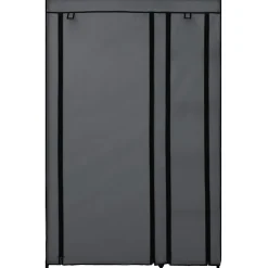 vidaXL Kledingkast opvouwbaar 110x45x175 cm stof grijs