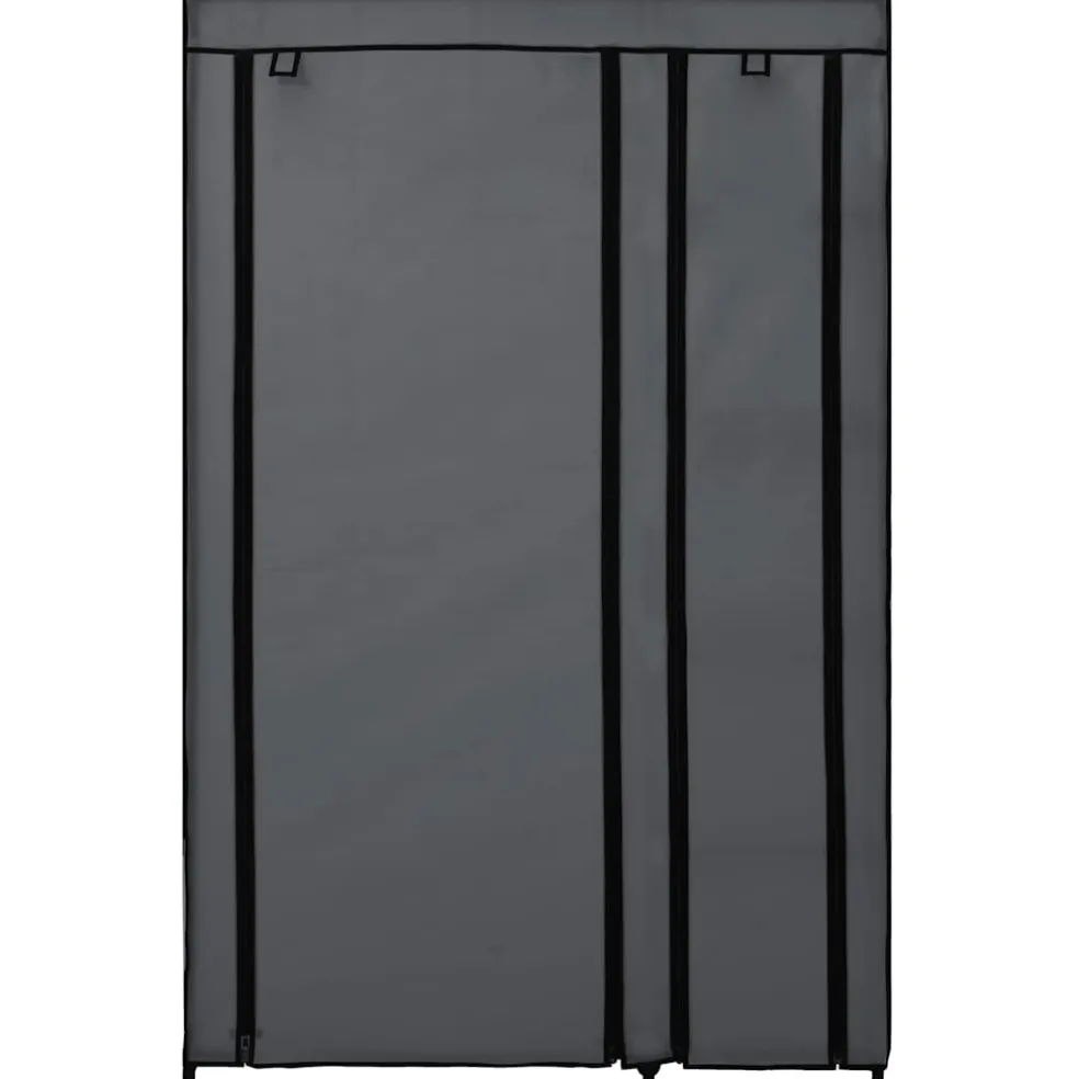 vidaXL Kledingkast opvouwbaar 110x45x175 cm stof grijs