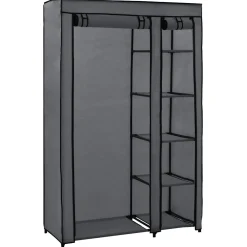 vidaXL Kledingkast opvouwbaar 110x45x175 cm stof grijs