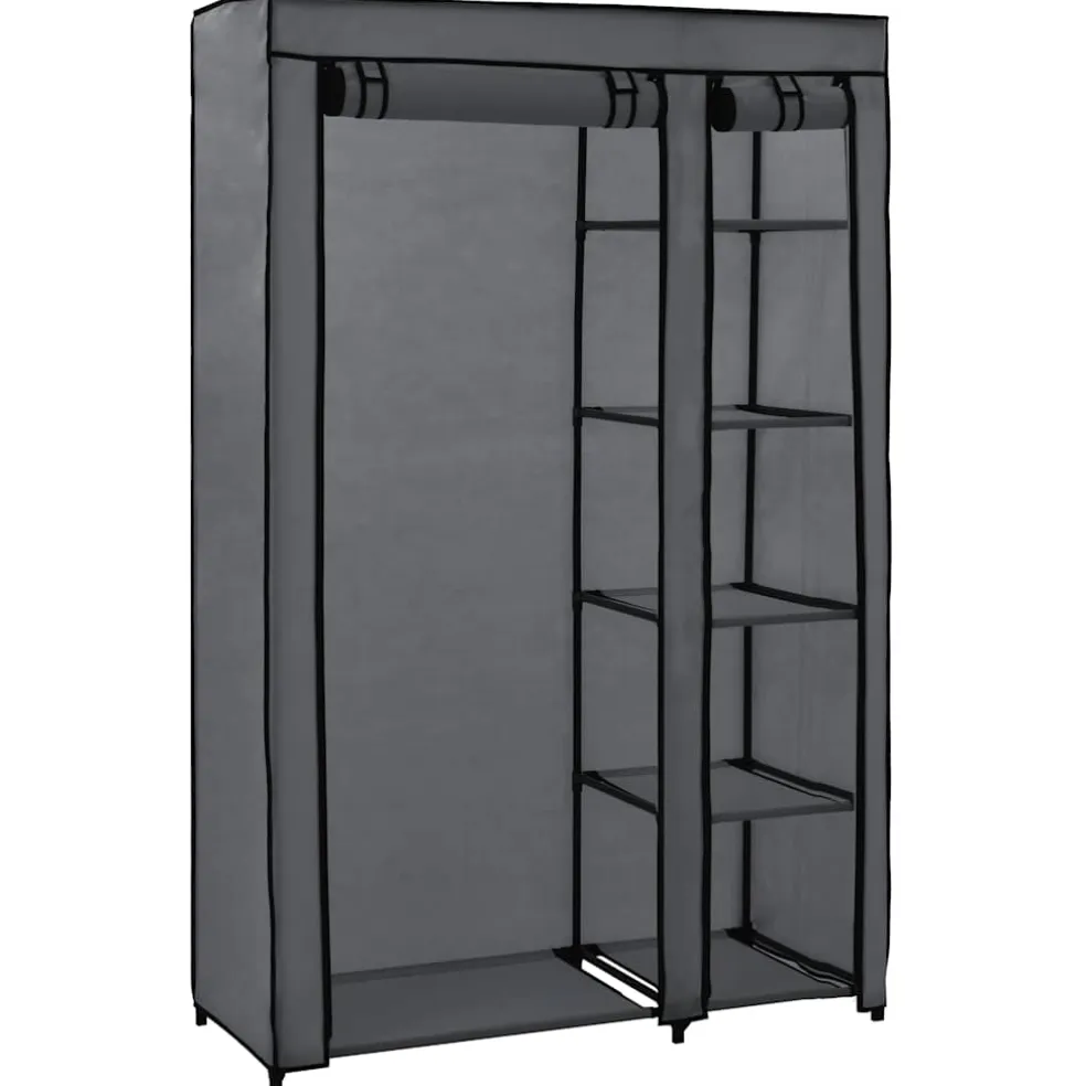 vidaXL Kledingkast opvouwbaar 110x45x175 cm stof grijs
