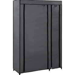 vidaXL Kledingkast opvouwbaar 110x45x175 cm stof grijs