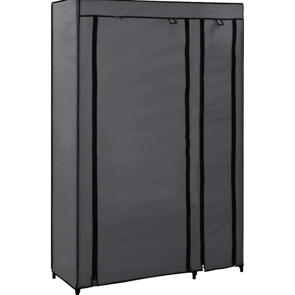vidaXL Kledingkast opvouwbaar 110x45x175 cm stof grijs