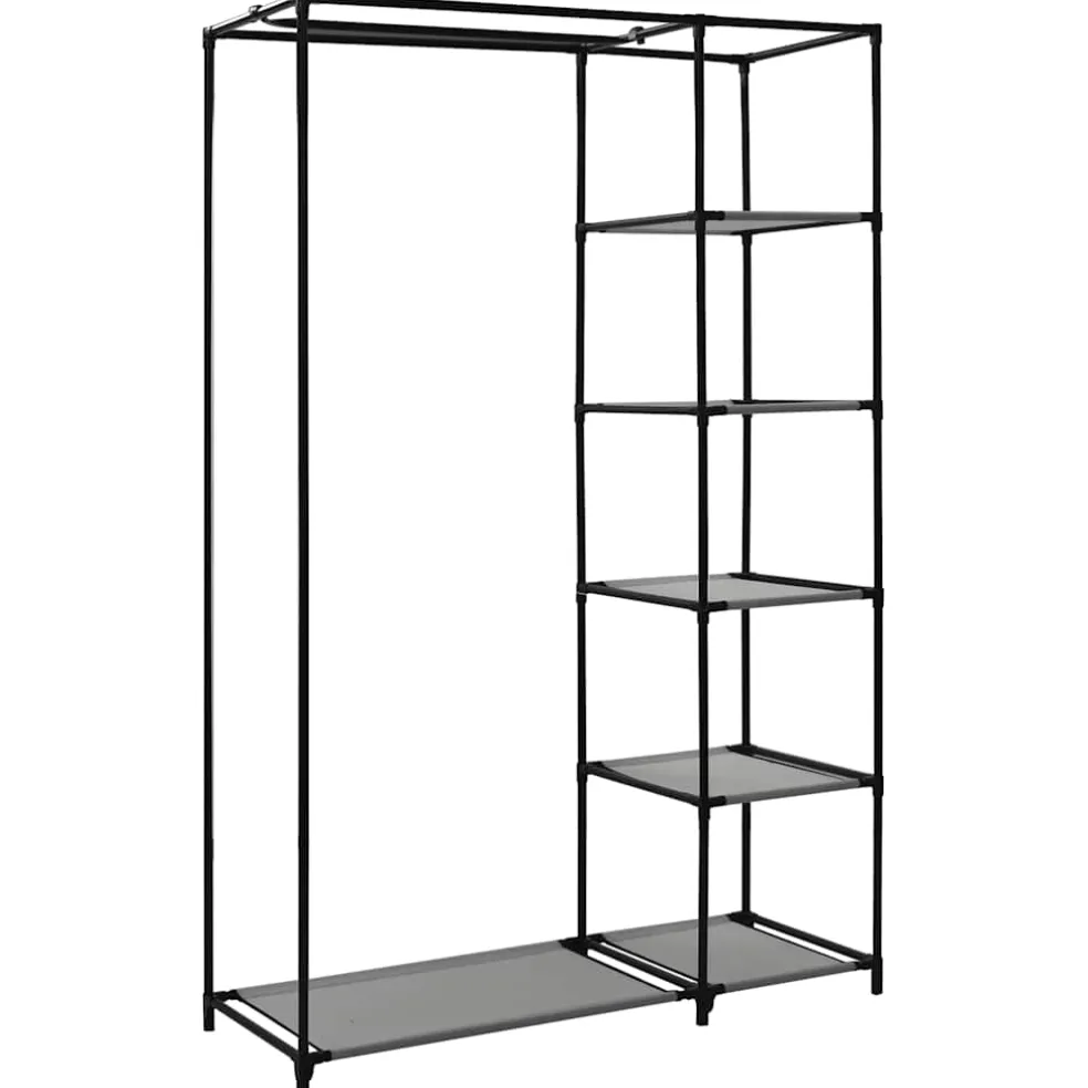 vidaXL Kledingkast opvouwbaar 110x45x175 cm stof grijs