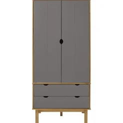 vidaXL Kledingkast OTTA 76,5x53x172 cm grenenhout bruin en grijs