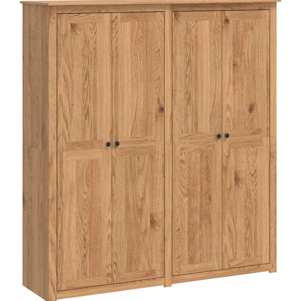 vidaXL Kledingkast PANAMA Honing 169 x 50 x 185 cm Massief grenenhout
