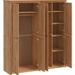 vidaXL Kledingkast PANAMA Honing 169 x 50 x 185 cm Massief grenenhout