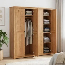 vidaXL Kledingkast PANAMA Honing 169 x 50 x 185 cm Massief grenenhout