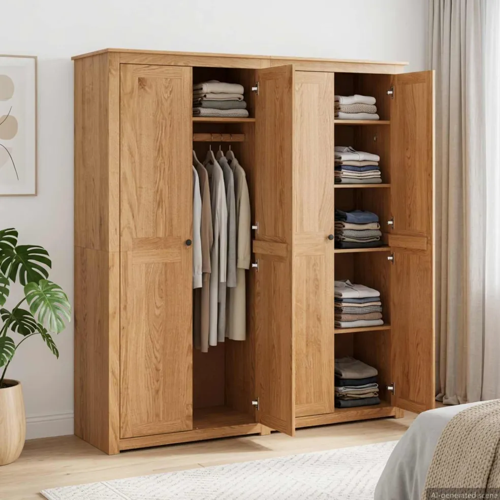 vidaXL Kledingkast PANAMA Honing 169 x 50 x 185 cm Massief grenenhout