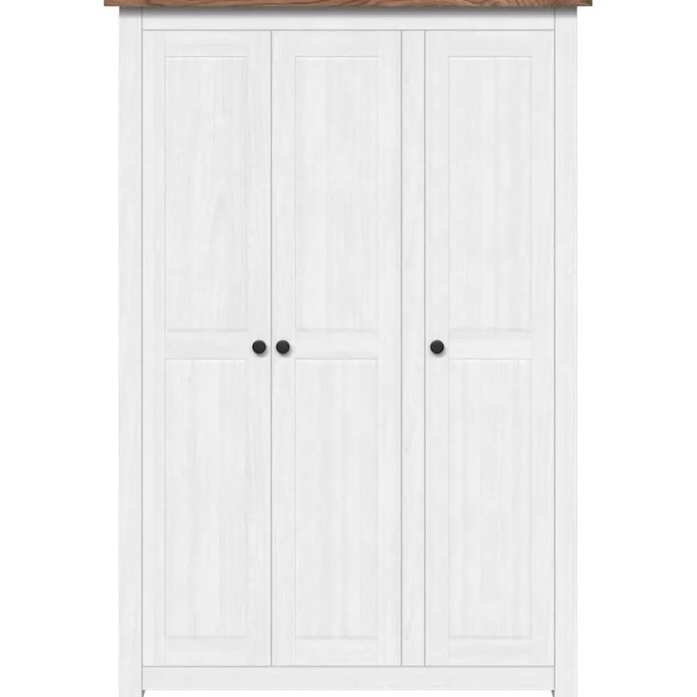 vidaXL Kledingkast Panama Range 118x50x171,5 cm grenenhout wit