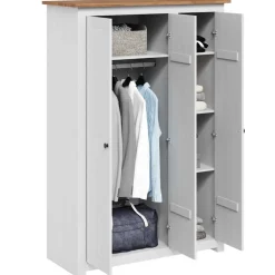 vidaXL Kledingkast Panama Range 118x50x171,5 cm grenenhout wit