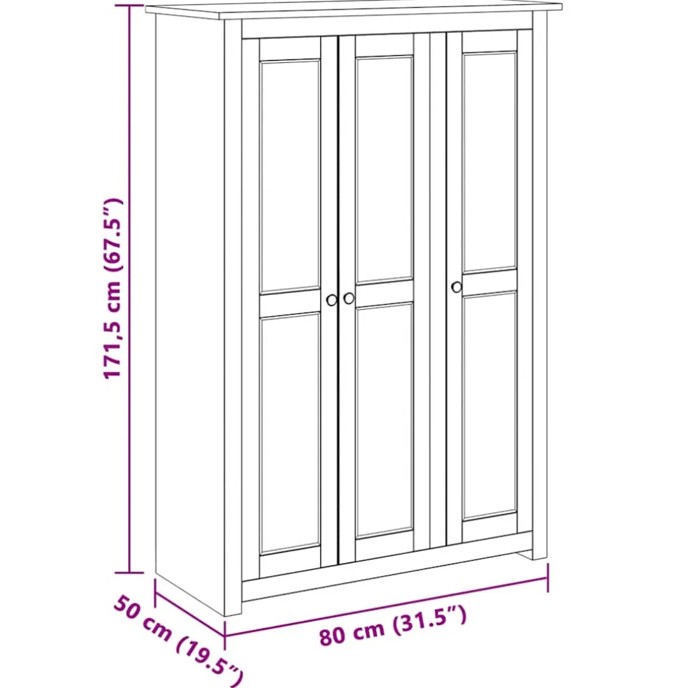 vidaXL Kledingkast Panama Range 118x50x171,5 cm grenenhout wit