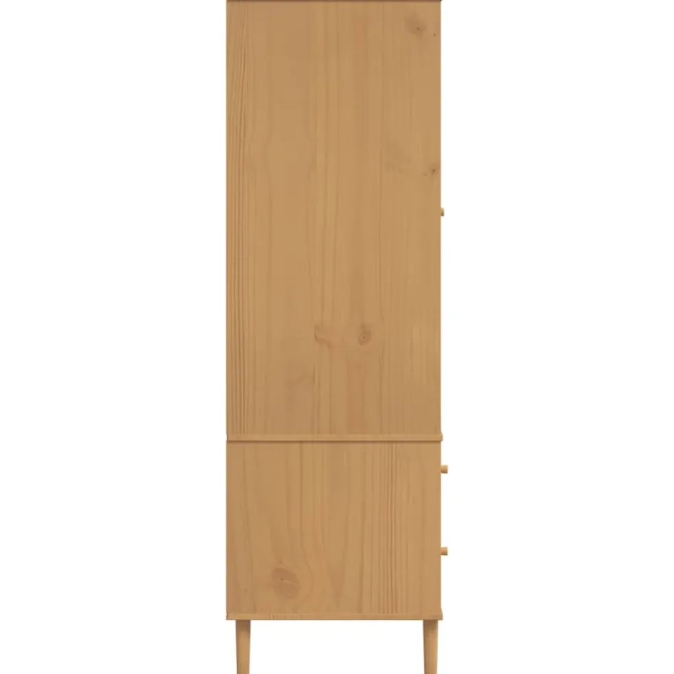 vidaXL Kledingkast SENJA 90x55x175 cm rattan look grenenhout bruin