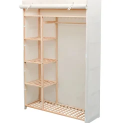 vidaXL Kledingkast stof en grenenhout 110x40x170 cm