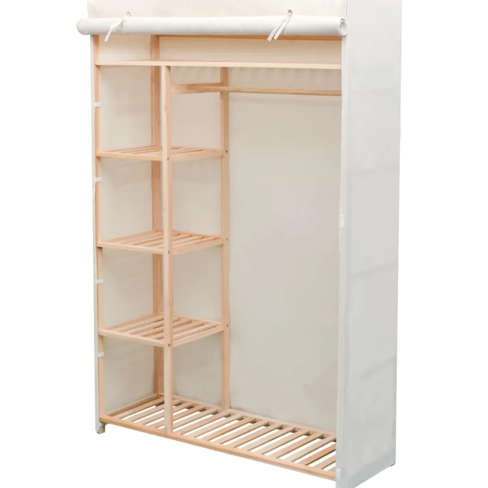 vidaXL Kledingkast stof en grenenhout 110x40x170 cm