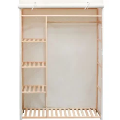 vidaXL Kledingkast stof en grenenhout 110x40x170 cm