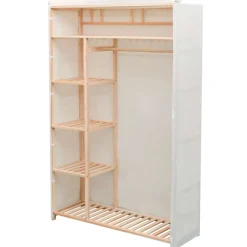vidaXL Kledingkast stof en grenenhout 110x40x170 cm