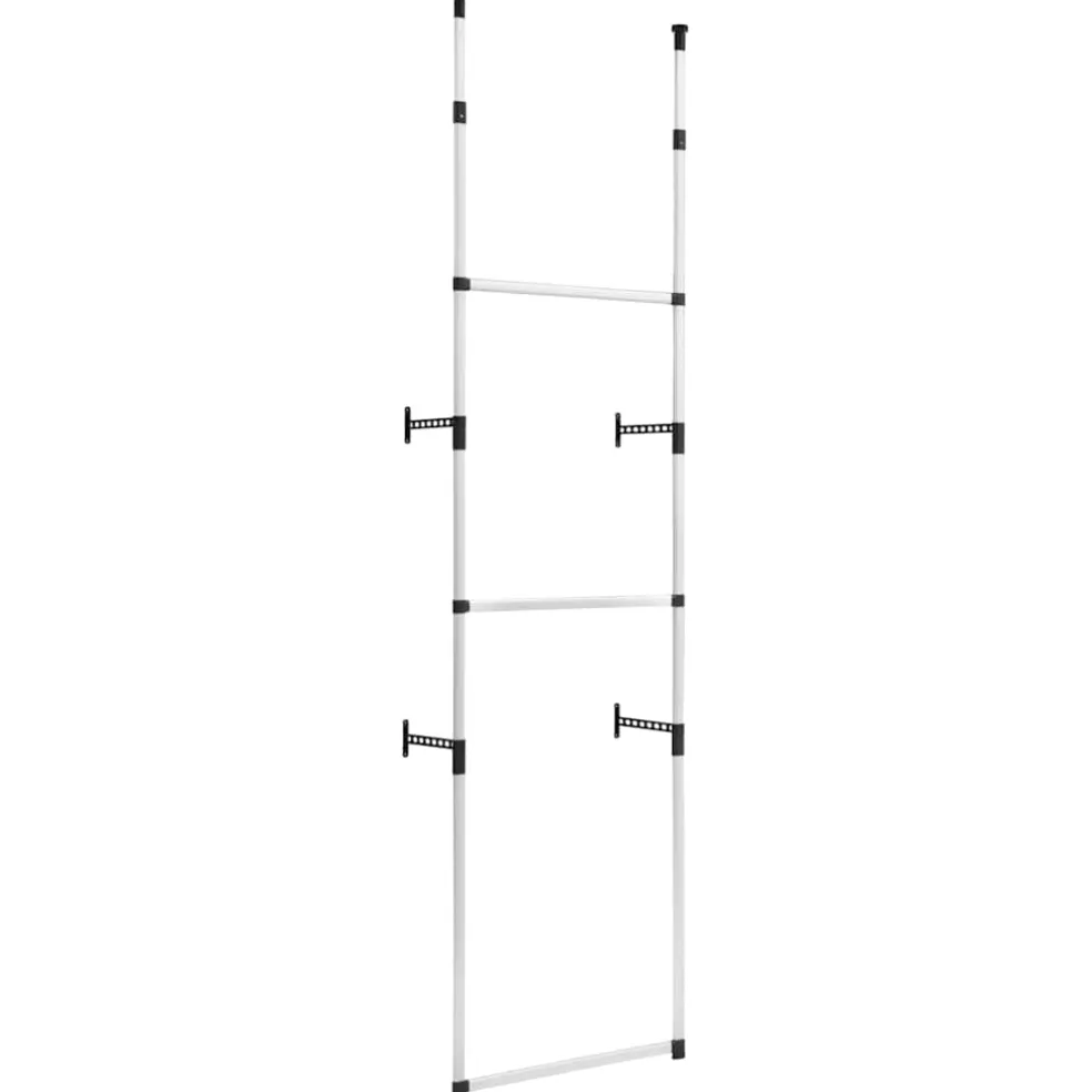 vidaXL Kledingkastsysteem met stangen telescopisch aluminium