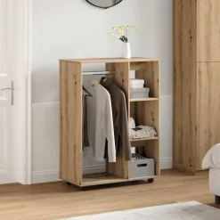 vidaXL Kledingkast 100x50x200 cm bewerkt hout gerookt eikenkleurig