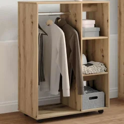 vidaXL Kledingkast 100x50x200 cm bewerkt hout gerookt eikenkleurig
