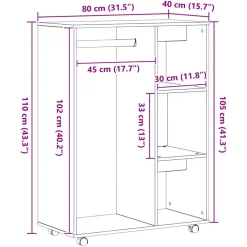 vidaXL Kledingkast 100x50x200 cm bewerkt hout gerookt eikenkleurig