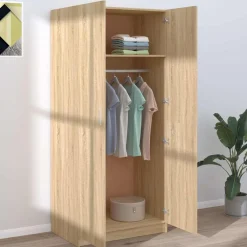 vidaXL Kledingkast 30x50x200 cm bewerkt hout artisanaal eikenkleur