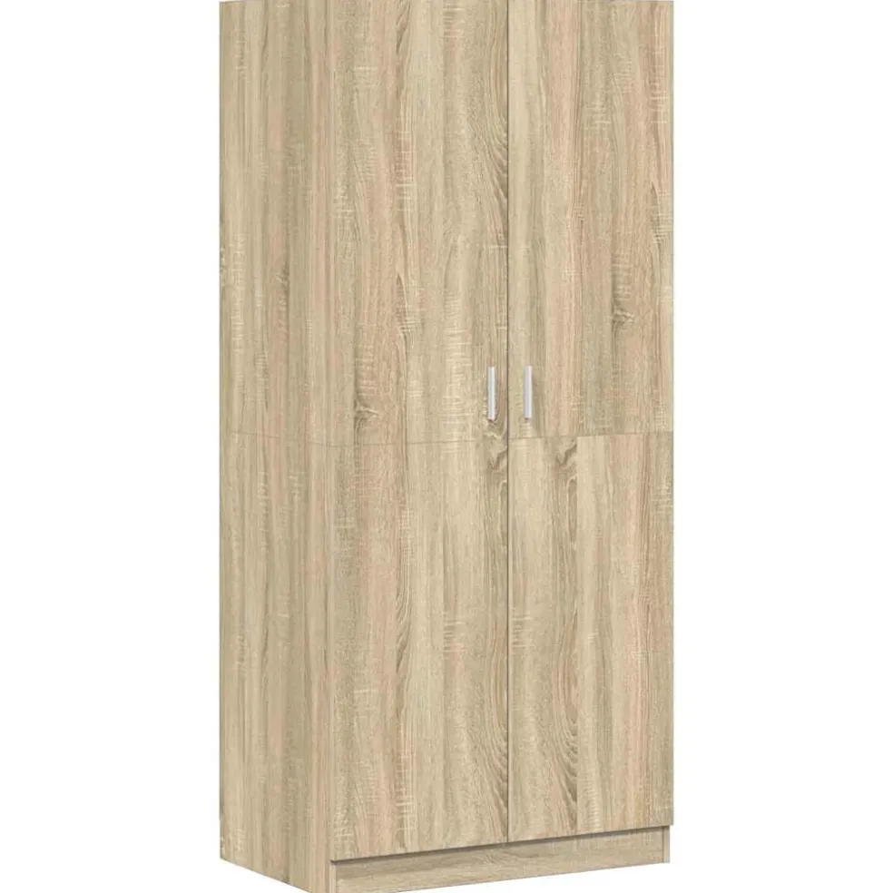 vidaXL Kledingkast 30x50x200 cm bewerkt hout artisanaal eikenkleur