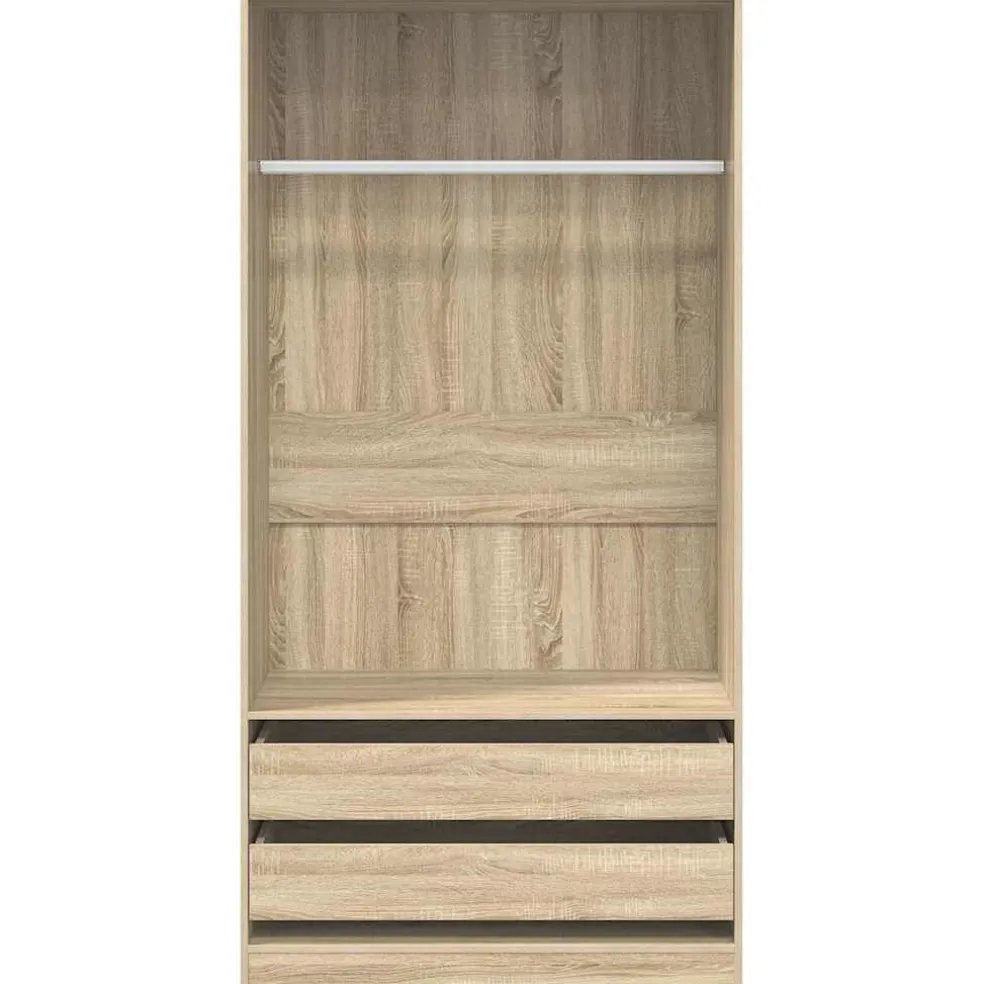 vidaXL Kledingkast 100x50x200 cm bewerkt hout sonoma eikenkleurig