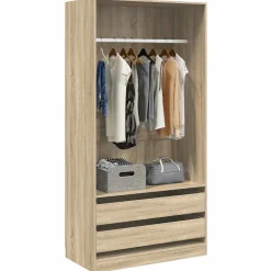 vidaXL Kledingkast 100x50x200 cm bewerkt hout sonoma eikenkleurig